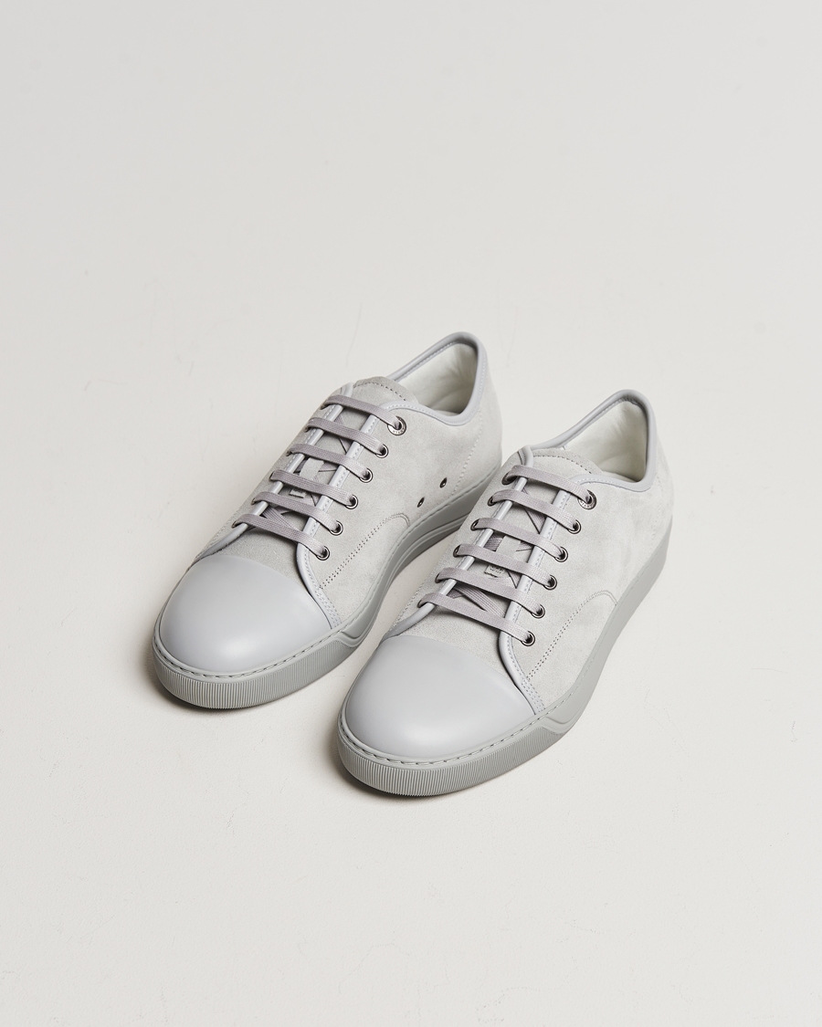 Homme | Chaussures En Daim | Lanvin | Nappa Cap Toe Sneaker Light Grey