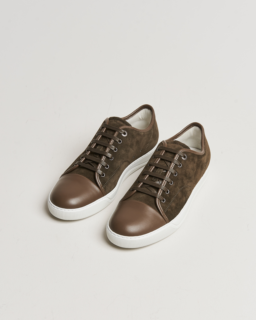 Homme | Chaussures En Daim | Lanvin | Nappa Cap Toe Sneaker Khaki