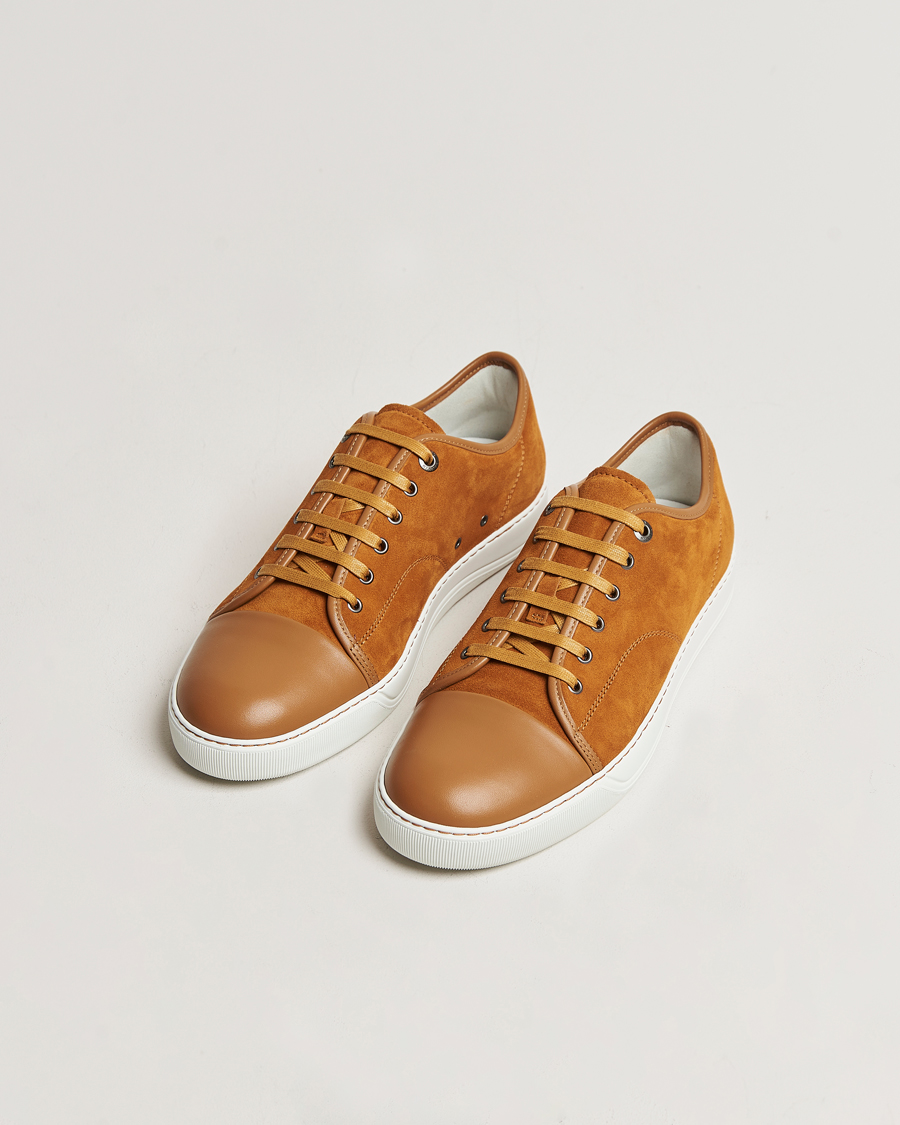 Homme | Chaussures En Daim | Lanvin | Nappa Cap Toe Sneaker Brown
