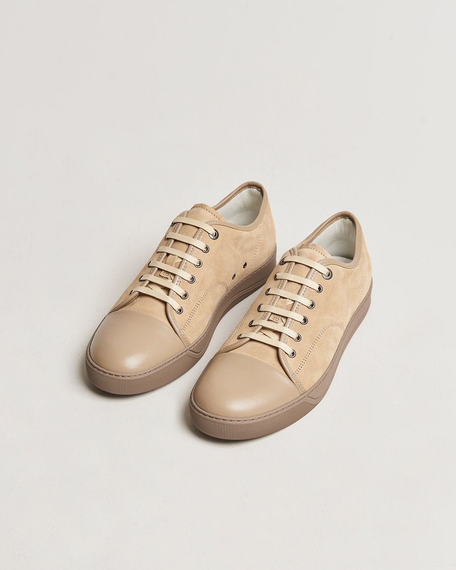 Homme | Chaussures En Daim | Lanvin | Nappa Cap Toe Sneaker Light Brown