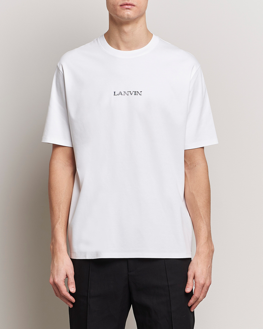 Homme | T-Shirts Blancs | Lanvin | Embroidered Logo T-Shirt White