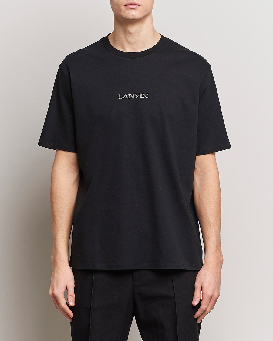 Homme | T-Shirts Noirs | Lanvin | Embroidered Logo T-Shirt Black