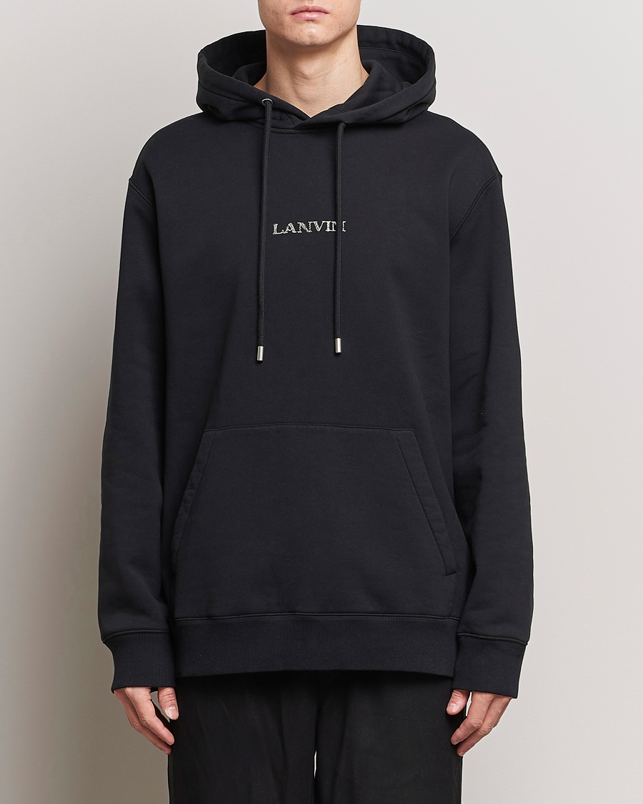 Homme | Pulls Et Tricots | Lanvin | Embroidered Logo Hoodie Black