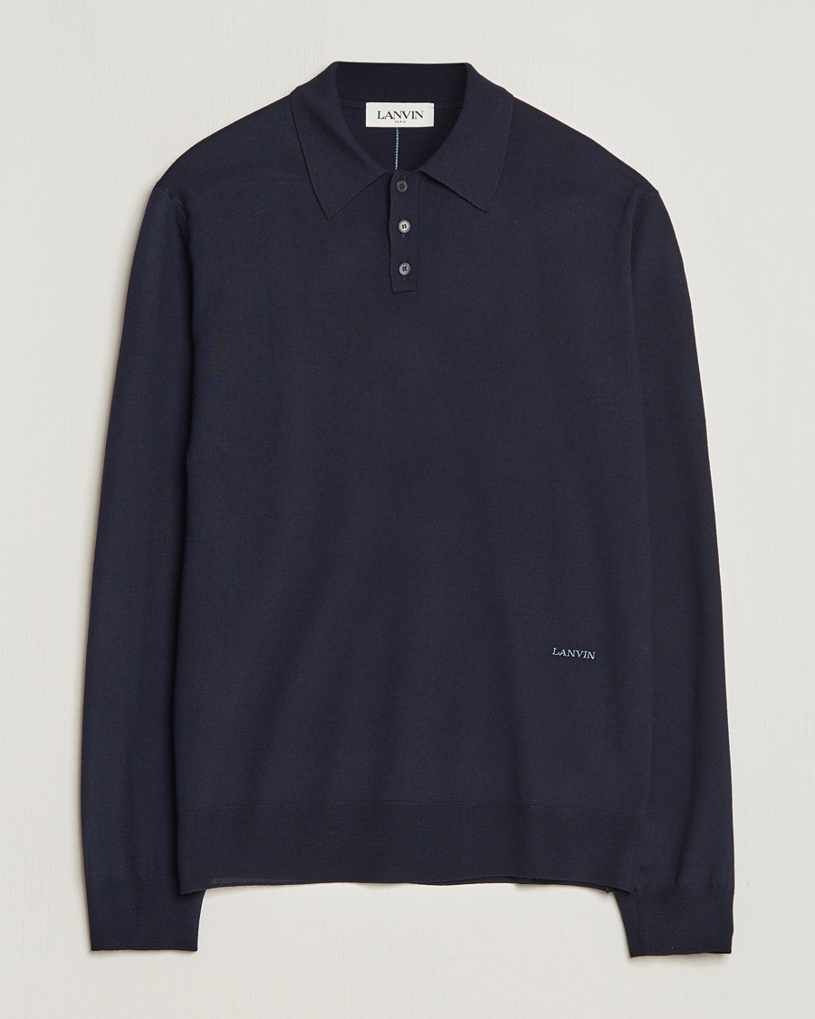 Homme | Pulls Et Tricots | Lanvin | Merino Wool Knitted Polo Thunder