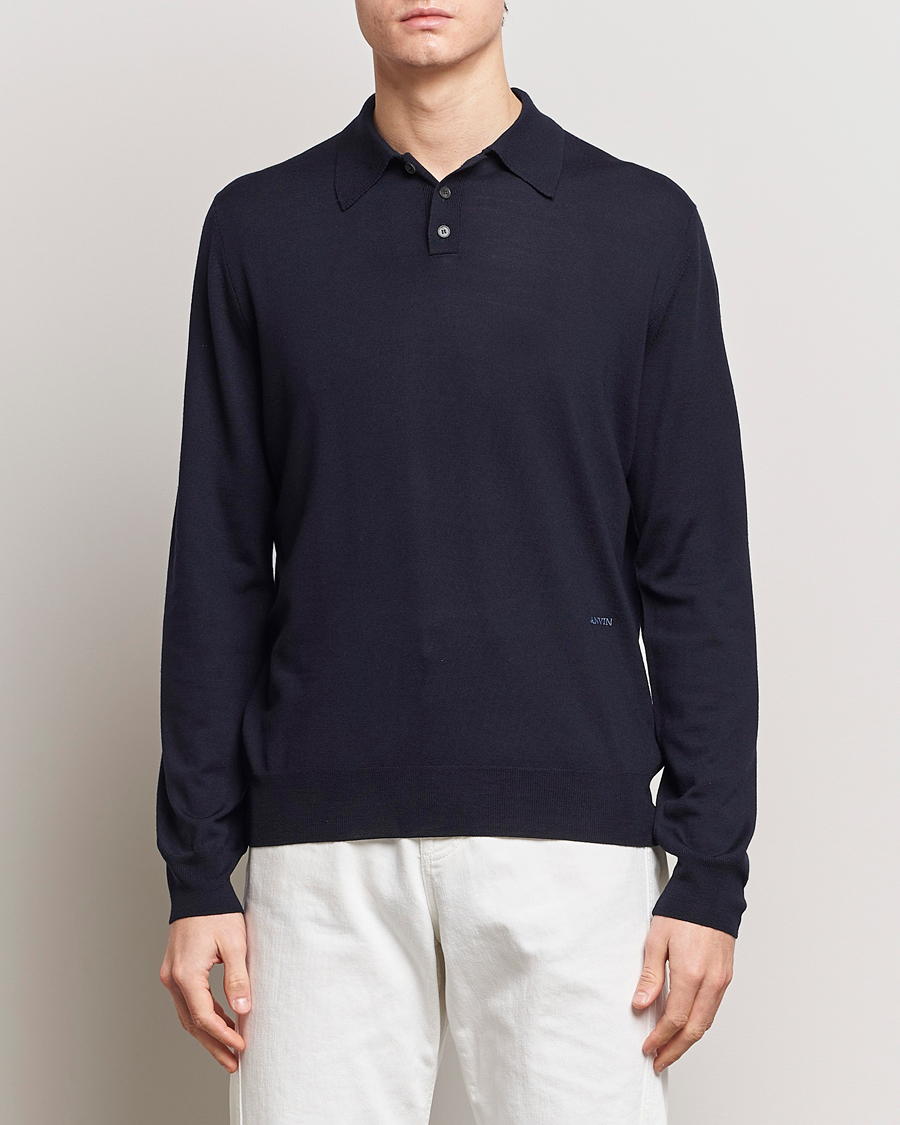 Homme | Pulls Et Tricots | Lanvin | Merino Wool Knitted Polo Thunder