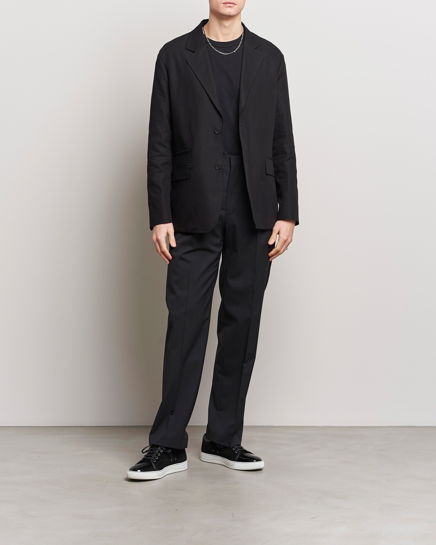 Homme | Blazers | Lanvin | Deconstructed Cotton/Linen Blazer Black
