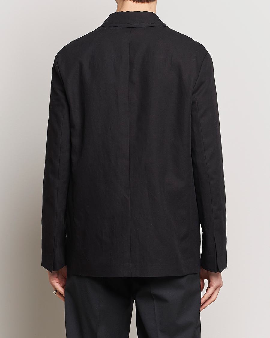 Homme | Blazers | Lanvin | Deconstructed Cotton/Linen Blazer Black