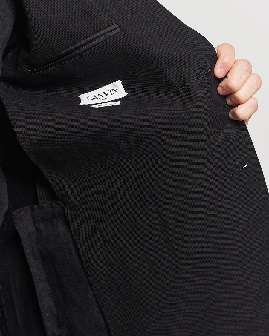 Homme | Blazers | Lanvin | Deconstructed Cotton/Linen Blazer Black