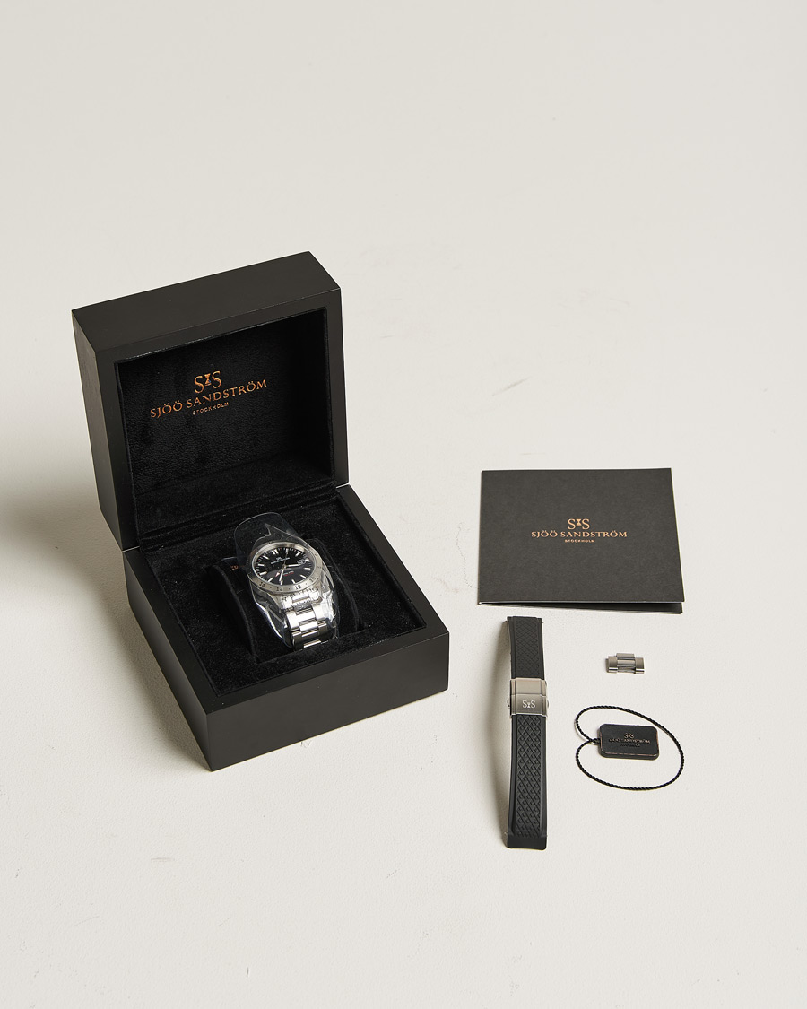 Homme | Sjöö Sandström Pre-Owned Royal Steel Worldstimer 41mm SS-1841-WT Silver | Sjöö Sandström Pre-Owned | Royal Steel Worldstimer 41mm SS-1841-WT Silver