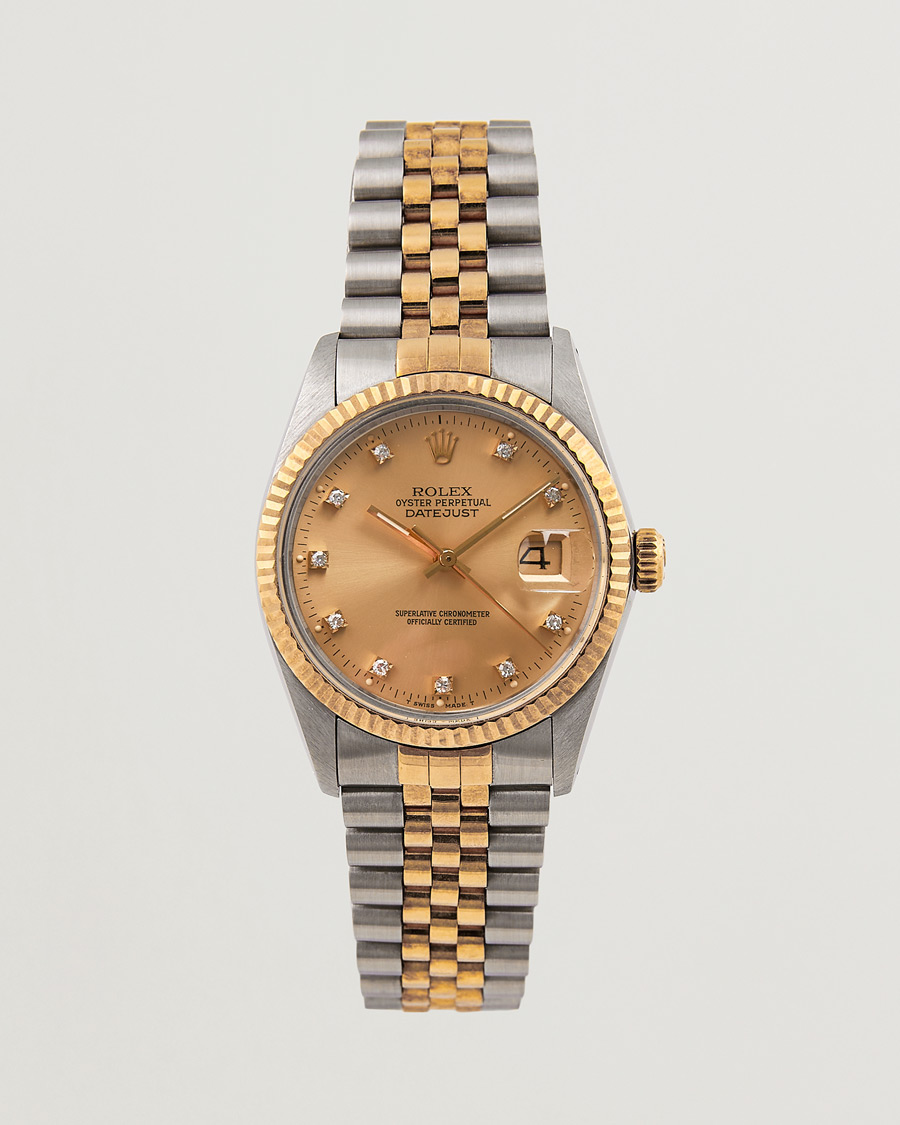 Homme | Rolex Pre-Owned Datejust 16013 Diamond Dial Silver | Rolex Pre-Owned | Datejust 16013 Diamond Dial Silver