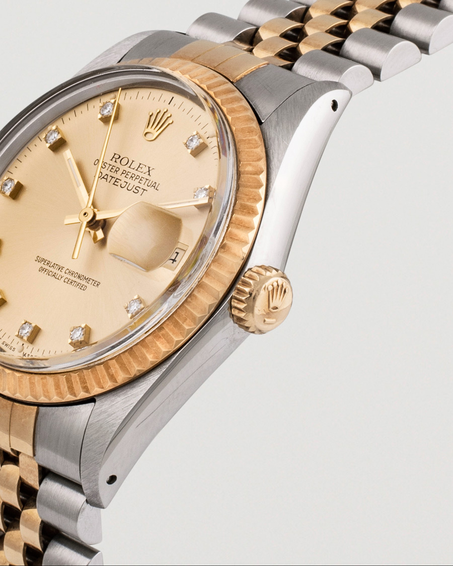 Homme | Rolex Pre-Owned Datejust 16013 Diamond Dial Silver | Rolex Pre-Owned | Datejust 16013 Diamond Dial Silver