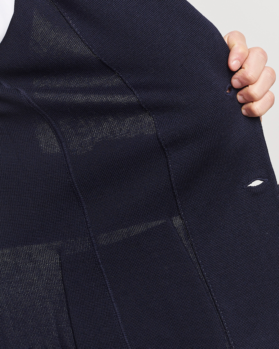 Homme | Blazers | Lardini | Knitted Wool Blazer Navy