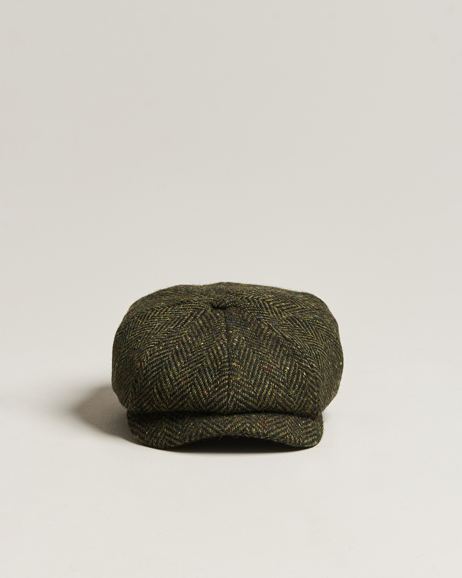 Homme | Bobs Et Casquettes | Wigéns | Newsboy Retro Donegal Wool Dark Green
