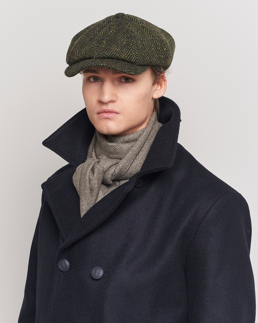 Homme | Bobs Et Casquettes | Wigéns | Newsboy Retro Donegal Wool Dark Green