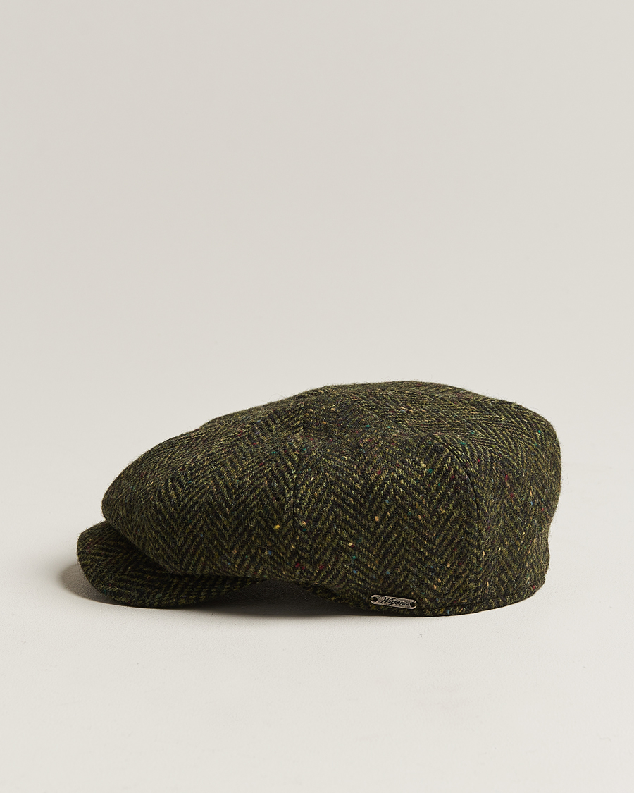 Homme | Bobs Et Casquettes | Wigéns | Newsboy Retro Donegal Wool Dark Green