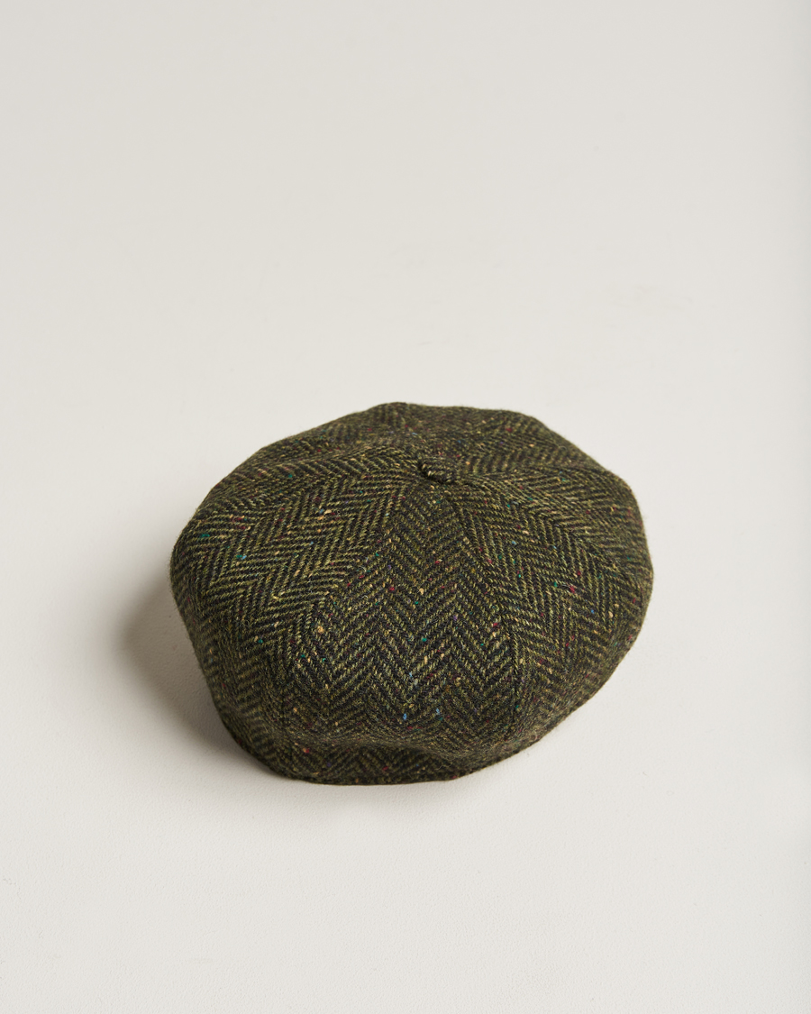 Homme | Bobs Et Casquettes | Wigéns | Newsboy Retro Donegal Wool Dark Green