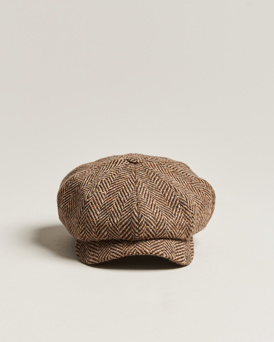 Homme | Bobs Et Casquettes | Wigéns | Newsboy Retro Donegal Wool Light Brown