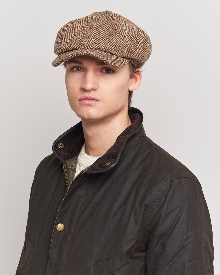 Homme | Bobs Et Casquettes | Wigéns | Newsboy Retro Donegal Wool Light Brown