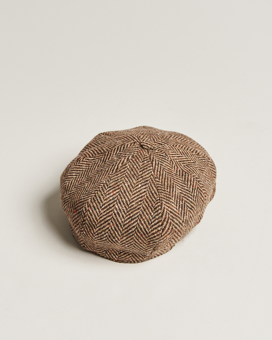 Homme | Bobs Et Casquettes | Wigéns | Newsboy Retro Donegal Wool Light Brown