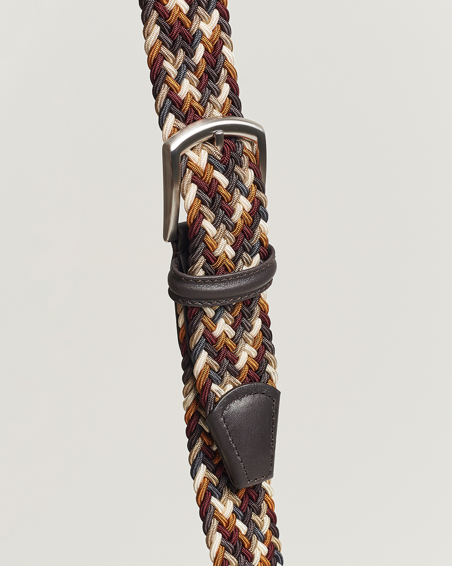 Homme | Anderson's Stretch Woven 3,5 cm Belt Multi Brown | Anderson's | Stretch Woven 3,5 cm Belt Multi Brown