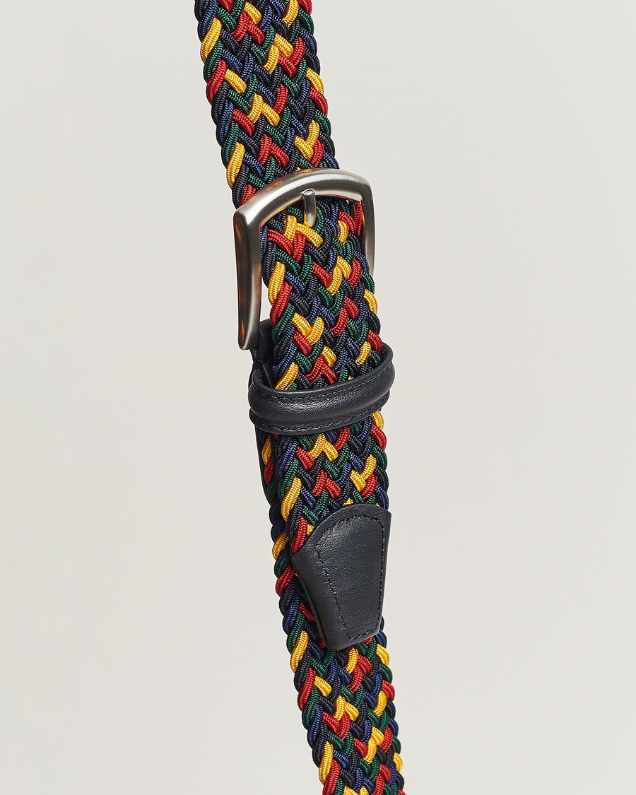 Homme | Anderson's Stretch Woven 3,5 cm Belt Ivy Multi | Anderson's | Stretch Woven 3,5 cm Belt Ivy Multi