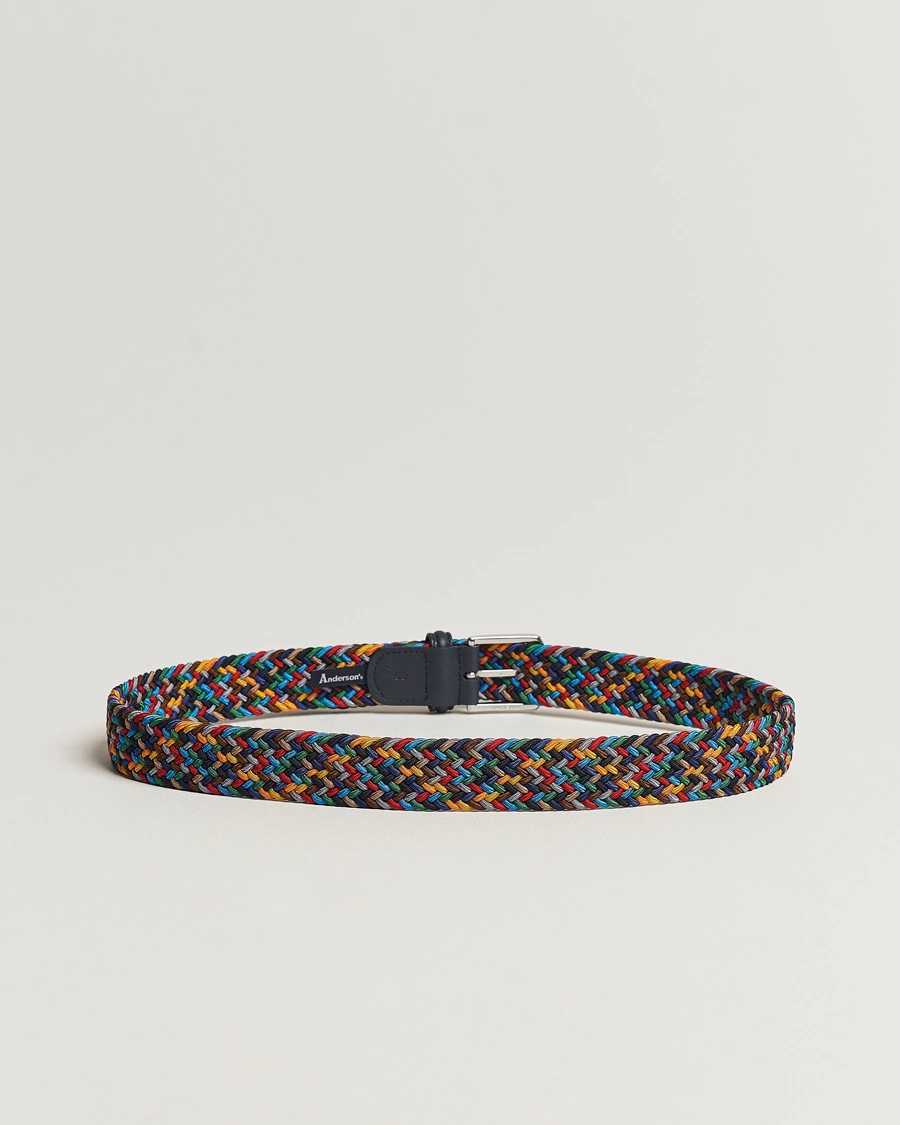 Homme | Sections | Anderson's | Stretch Woven 3,5 cm Belt Dark Multi
