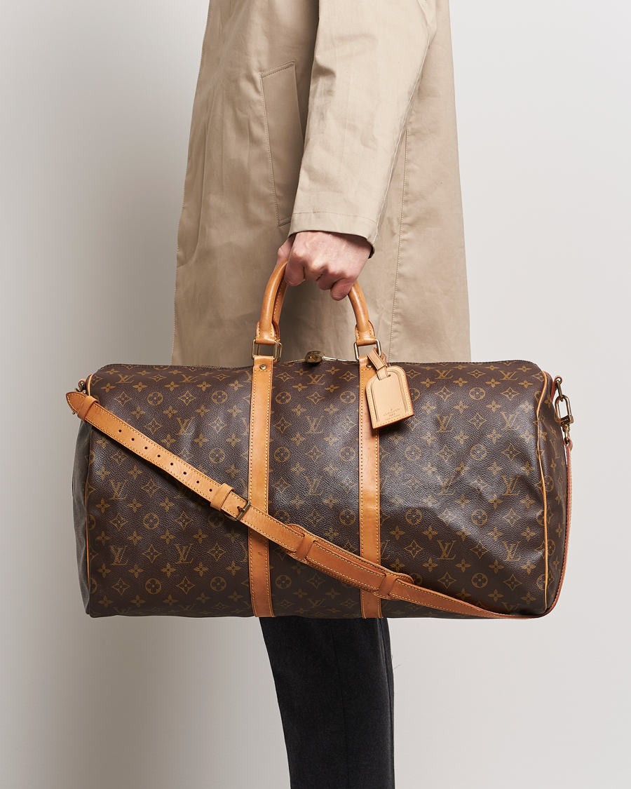Homme | Louis Vuitton Pre-Owned Keepall Bandoulière 55 Monogram | Louis Vuitton Pre-Owned | Keepall Bandoulière 55 Monogram