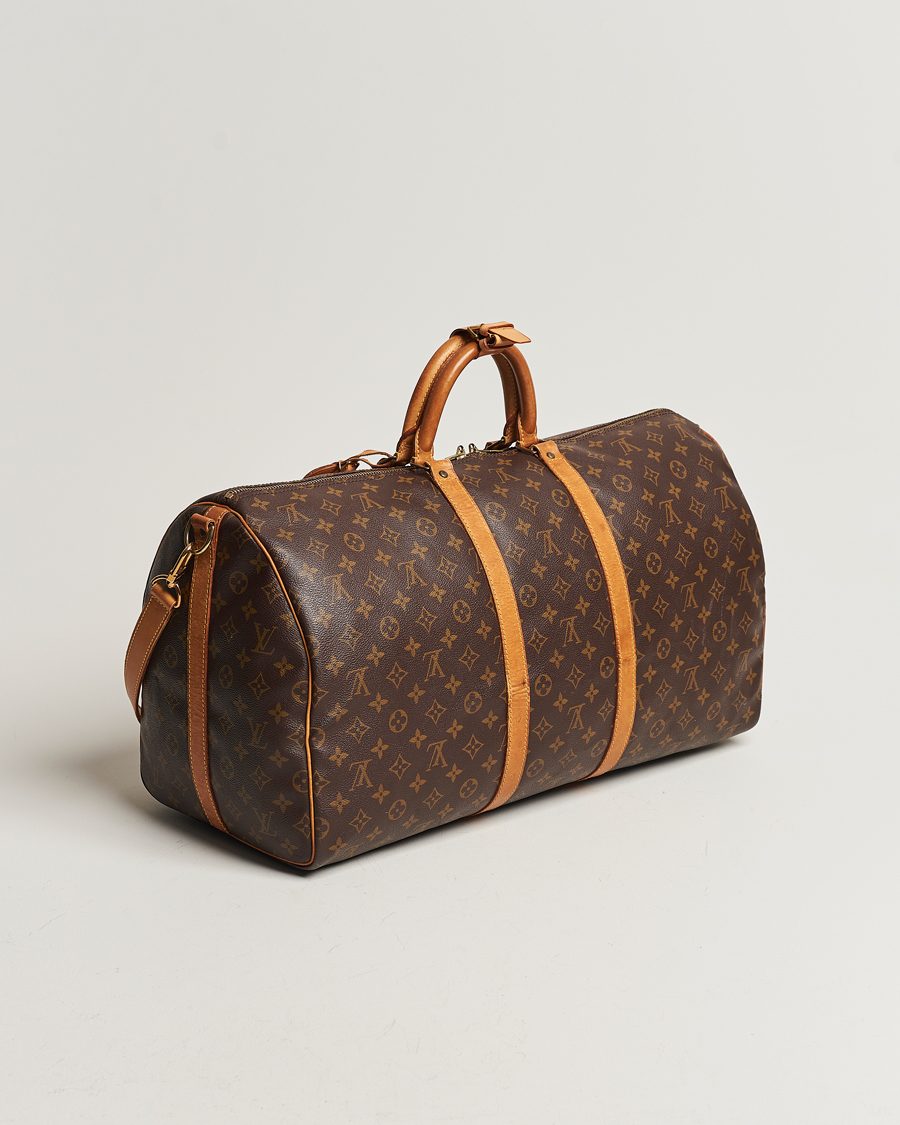 Homme | Louis Vuitton Pre-Owned Keepall Bandoulière 55 Bag Monogram | Louis Vuitton Pre-Owned | Keepall Bandoulière 55 Bag Monogram
