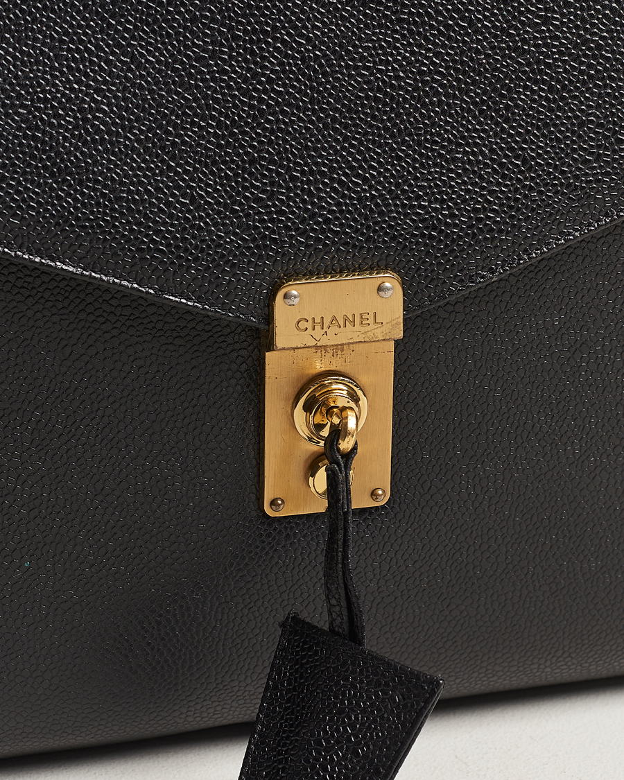 Homme | Chanel Pre-Owned Portfolio Briefcase Leather Black | Chanel Pre-Owned | Portfolio Briefcase Leather Black