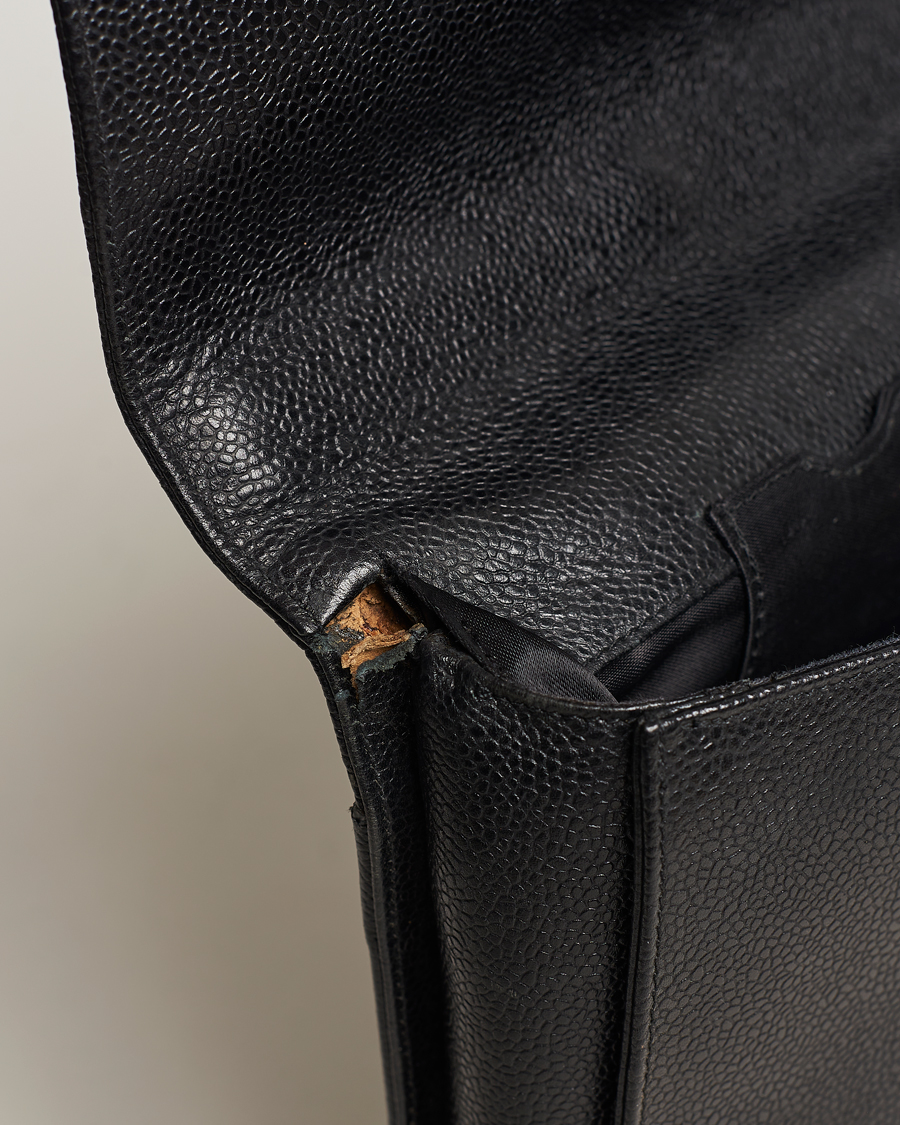 Homme | Chanel Pre-Owned Portfolio Briefcase Leather Black | Chanel Pre-Owned | Portfolio Briefcase Leather Black