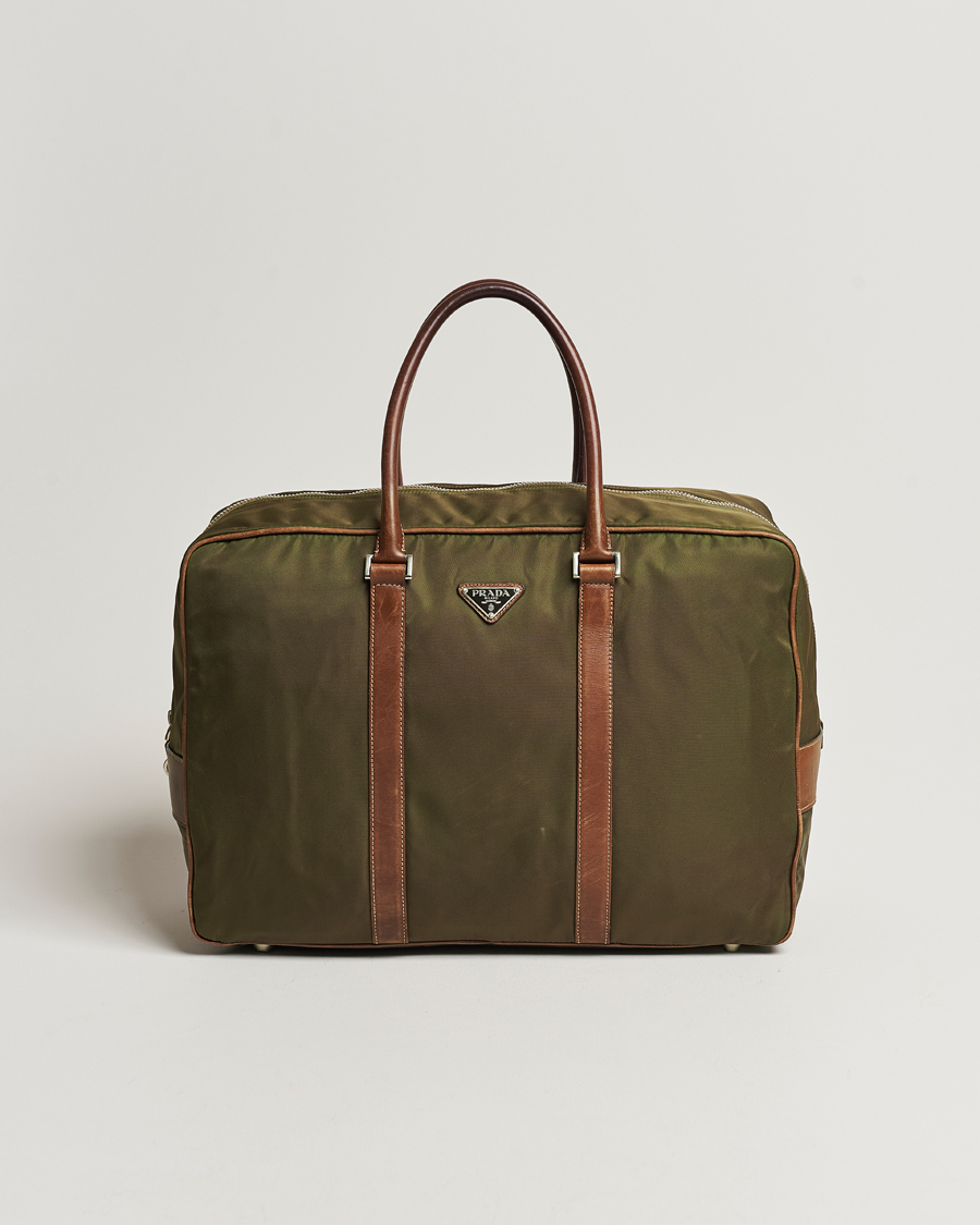 Homme | Prada Pre-Owned Boston Nylon Bag Moss Green | Prada Pre-Owned | Boston Nylon Bag Moss Green