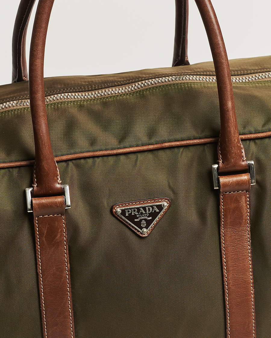 Homme | Prada Pre-Owned Boston Nylon Bag Moss Green | Prada Pre-Owned | Boston Nylon Bag Moss Green