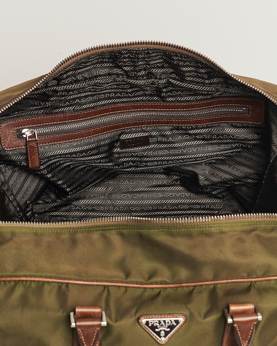 Homme | Prada Pre-Owned Boston Nylon Bag Moss Green | Prada Pre-Owned | Boston Nylon Bag Moss Green