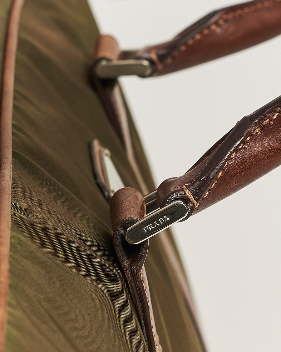 Homme | Prada Pre-Owned Boston Nylon Bag Moss Green | Prada Pre-Owned | Boston Nylon Bag Moss Green