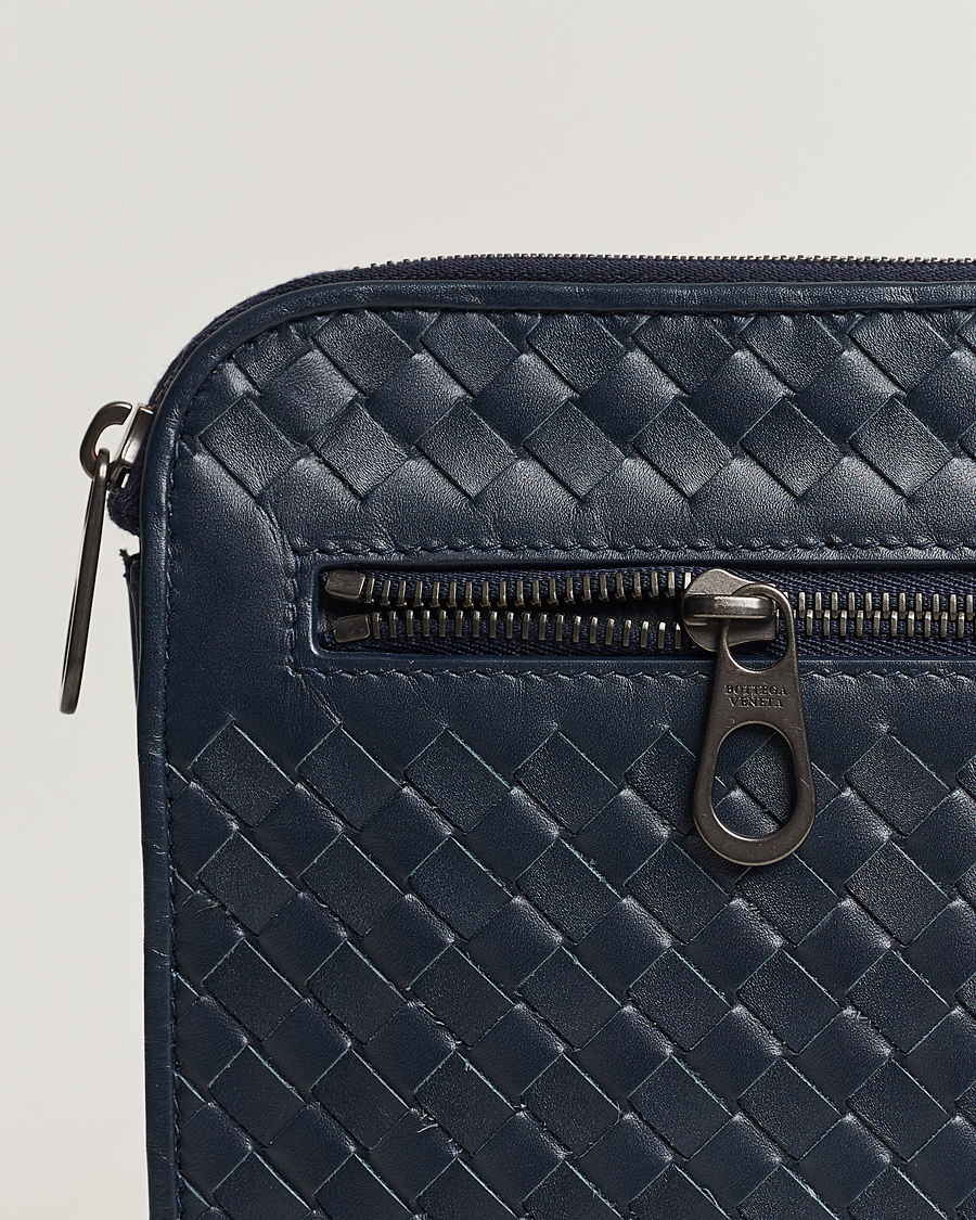 Homme | Bottega Veneta Pre-Owned Intrecciato Document Case Blue | Bottega Veneta Pre-Owned | Intrecciato Document Case Blue