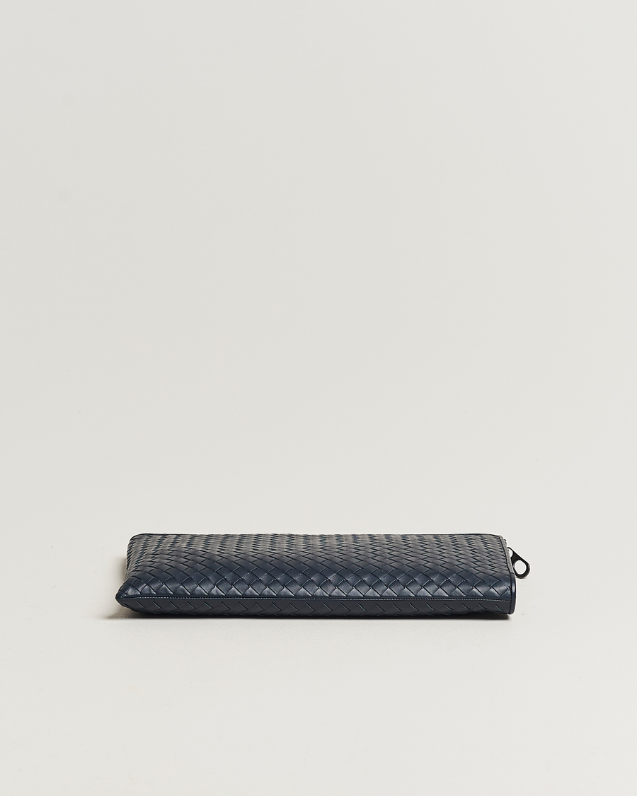 Homme | Bottega Veneta Pre-Owned Intrecciato Document Case Blue | Bottega Veneta Pre-Owned | Intrecciato Document Case Blue