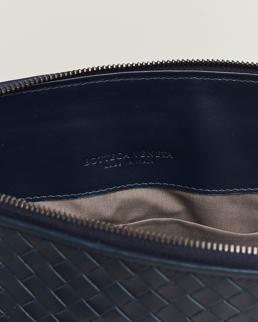 Homme | Bottega Veneta Pre-Owned Intrecciato Document Case Blue | Bottega Veneta Pre-Owned | Intrecciato Document Case Blue