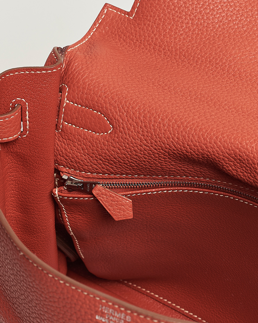 Homme | Hermès Pre-Owned Kelly 35 Handbag Taurillion Clemence Orange | Hermès Pre-Owned | Kelly 35 Handbag Taurillion Clemence Orange