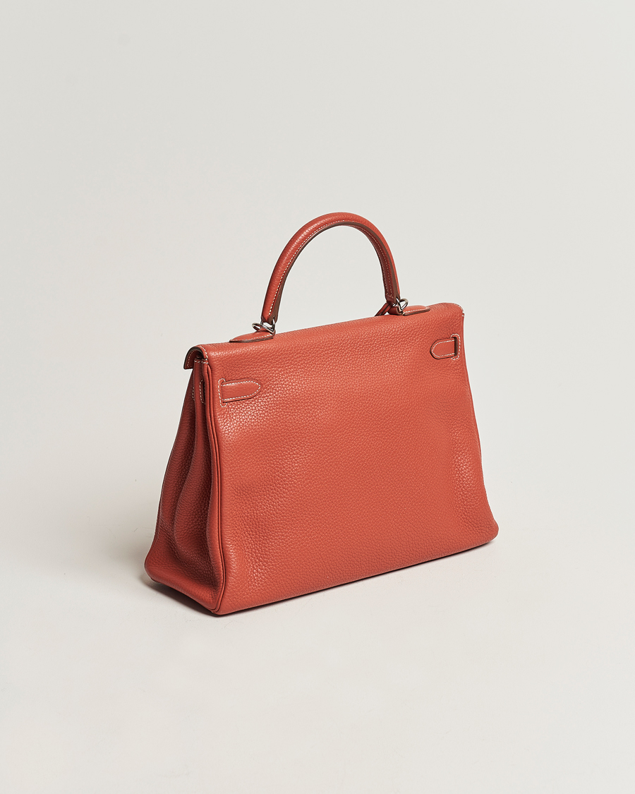 Homme | Hermès Pre-Owned Kelly 35 Handbag Taurillion Clemence Orange | Hermès Pre-Owned | Kelly 35 Handbag Taurillion Clemence Orange