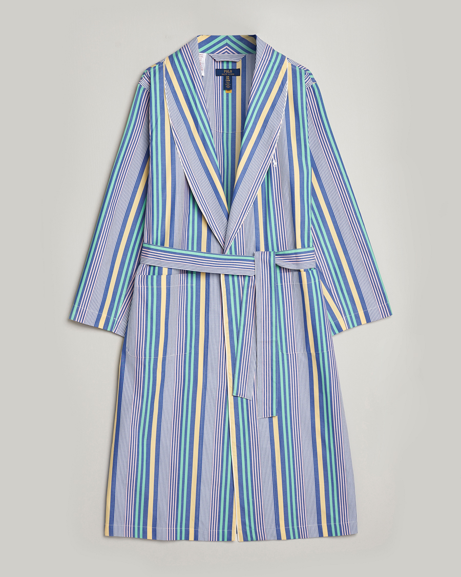 Homme | Peignoirs Et Pyjamas | Polo Ralph Lauren | Oxford Striped Robe Blue/White