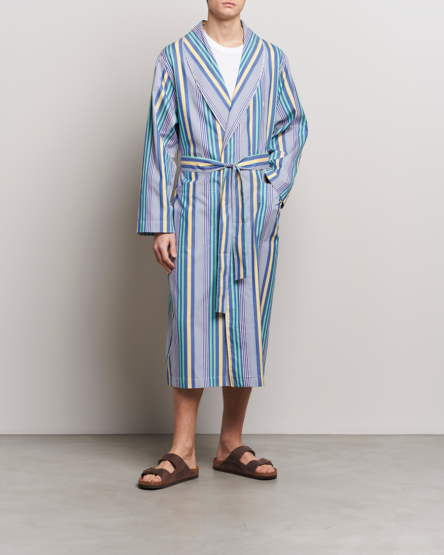 Homme | Peignoirs Et Pyjamas | Polo Ralph Lauren | Oxford Striped Robe Blue/White