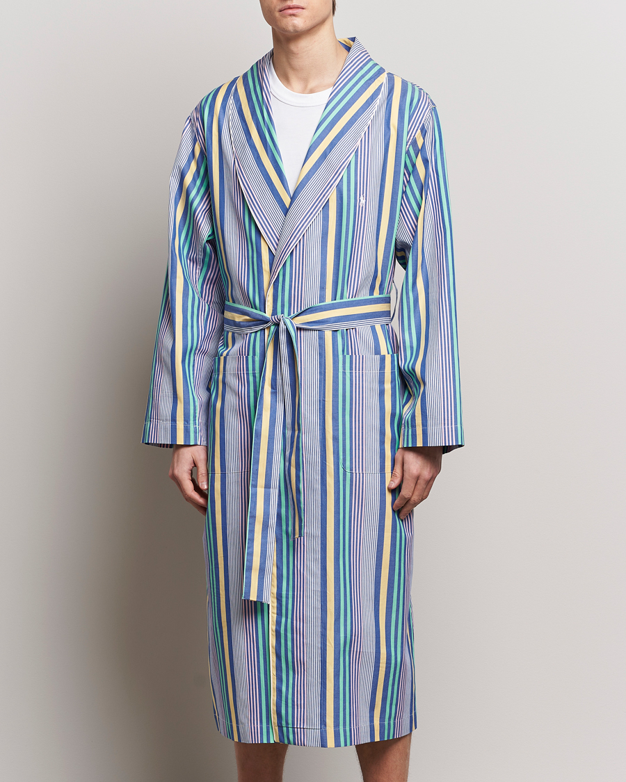 Homme | Peignoirs Et Pyjamas | Polo Ralph Lauren | Oxford Striped Robe Blue/White