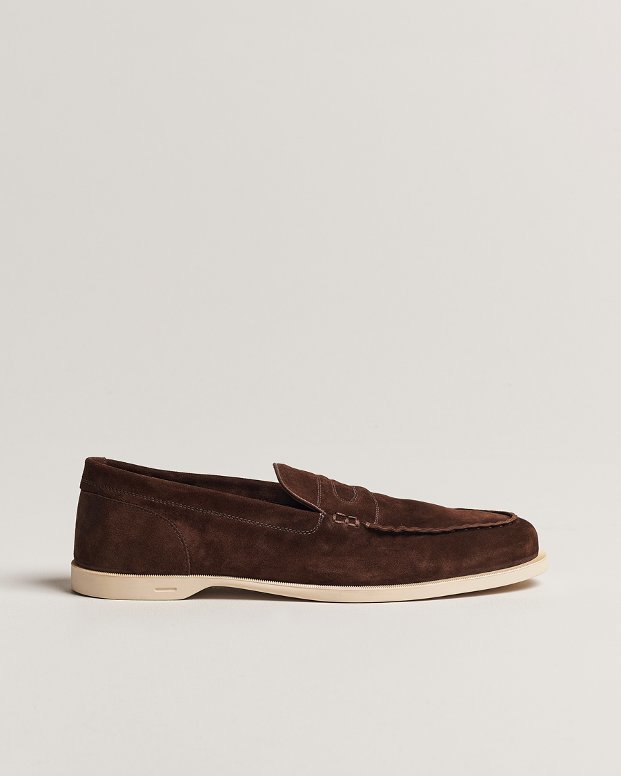 Homme | John Lobb Pace Summer Loafer Dark Brown Suede | John Lobb | Pace Summer Loafer Dark Brown Suede