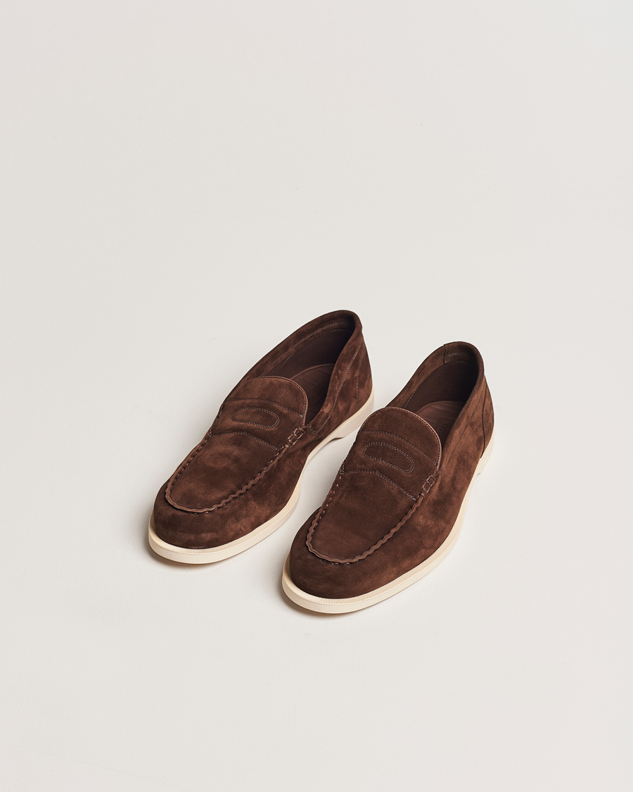Homme | John Lobb Pace Summer Loafer Dark Brown Suede | John Lobb | Pace Summer Loafer Dark Brown Suede