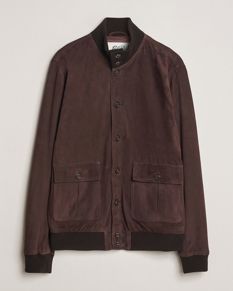Homme | Manteaux Et Vestes | Valstar | Valstarino Suede Jacket Dark Brown