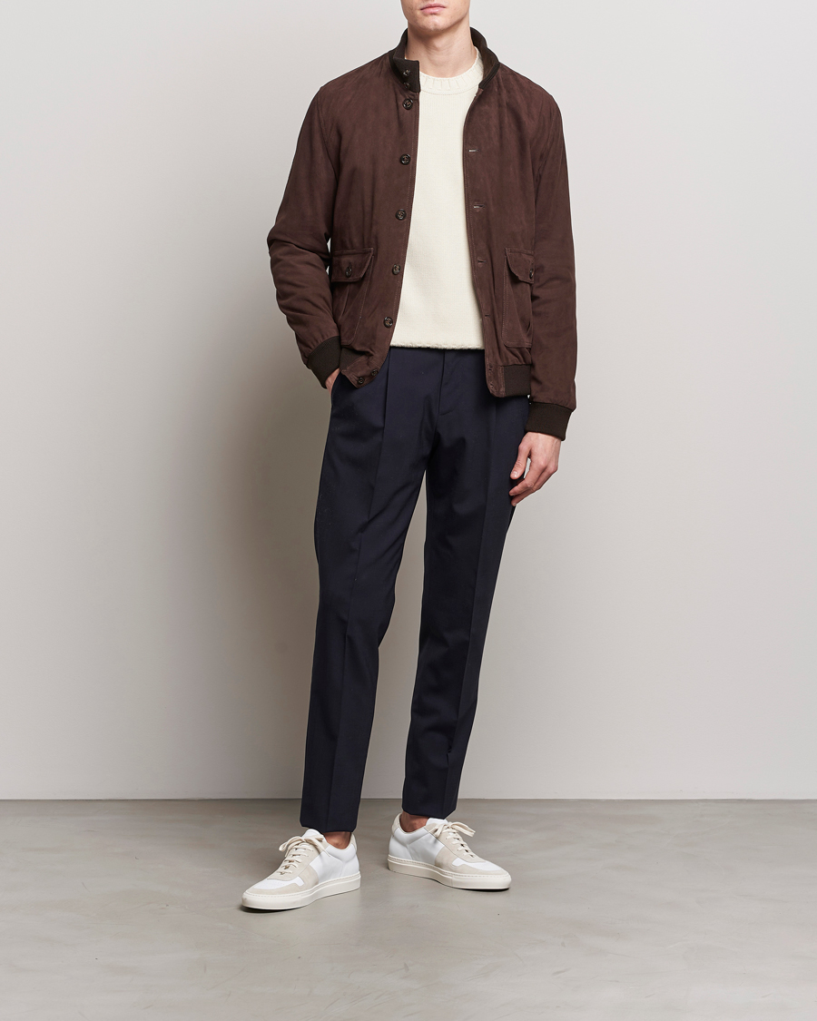 Homme | Manteaux Et Vestes | Valstar | Valstarino Suede Jacket Dark Brown