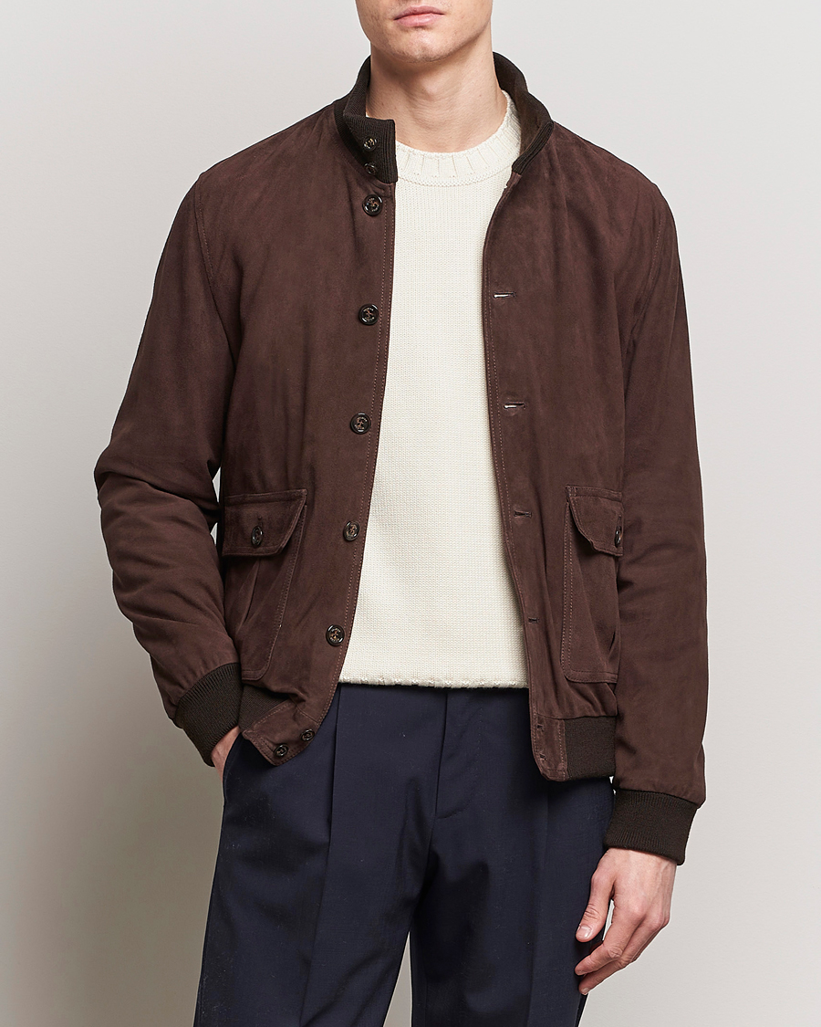 Homme | Manteaux Et Vestes | Valstar | Valstarino Suede Jacket Dark Brown