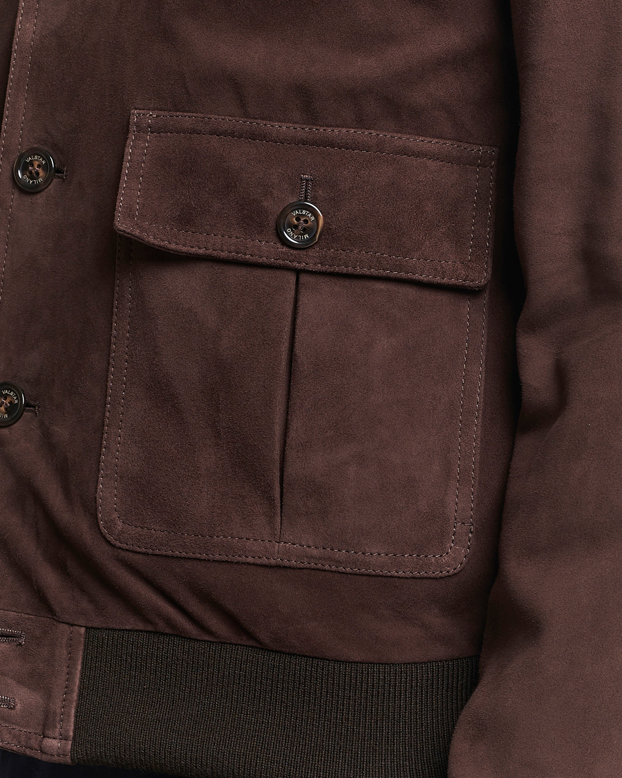 Homme | Manteaux Et Vestes | Valstar | Valstarino Suede Jacket Dark Brown
