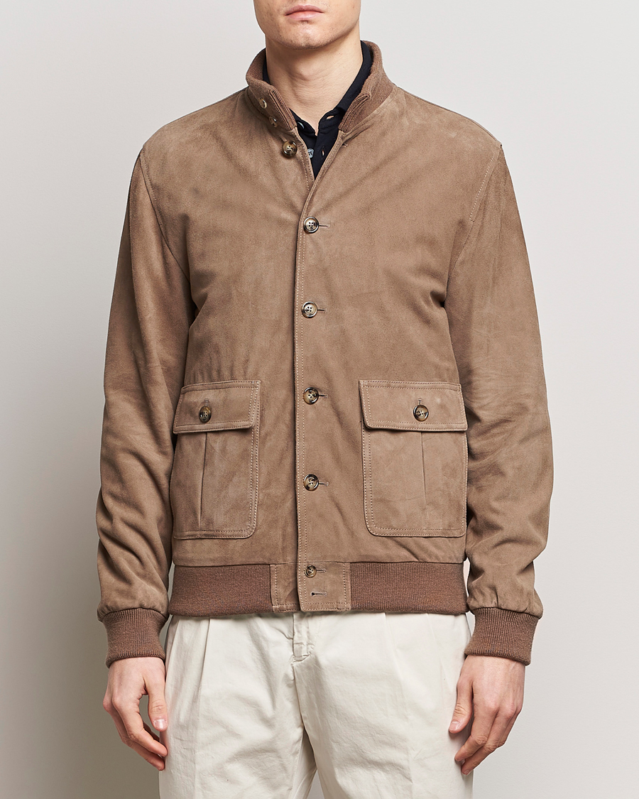 Homme | Manteaux Et Vestes | Valstar | Valstarino Suede Jacket Greige