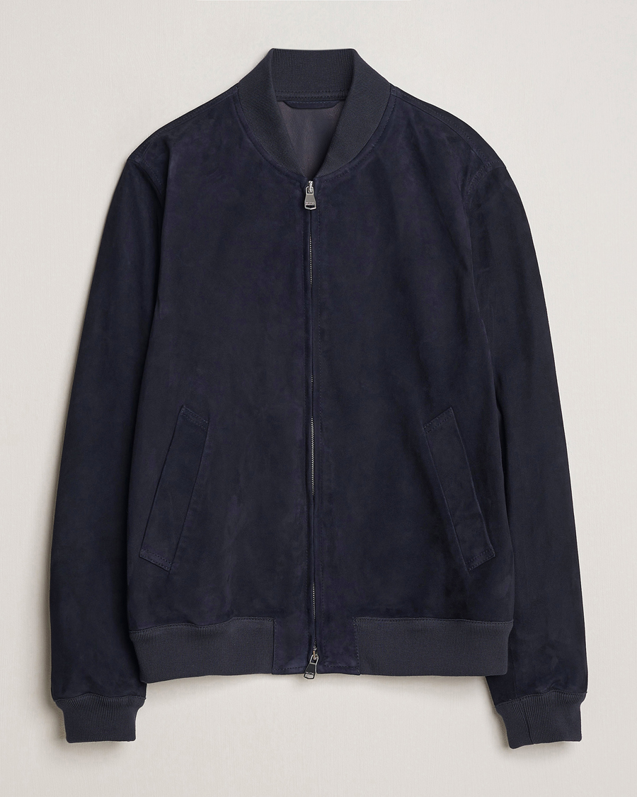 Homme | Manteaux Et Vestes | Valstar | Zip Suede Jacket Navy